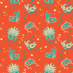 Masquerade ball party vector illustration seamless pattern