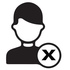 vector illustration of  profile remove icon