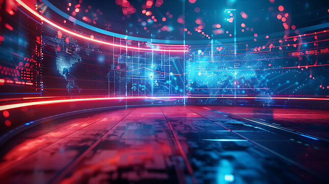 Global Network News Studio Background.