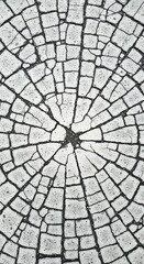 Obraz premium Radial Stone Pavement Pattern Close Up Texture Background Abstract Design Element