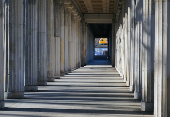 Long row of columns