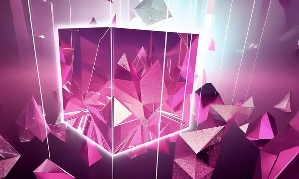 An abstract cubic crystalline form exhibiting geometric facets and luminescence.