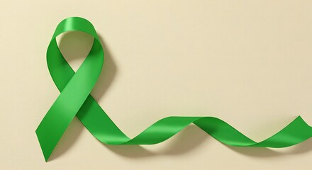 Celebrate mental health awareness with vibrant green ribbon, promote hope and support with this meaningful symbol