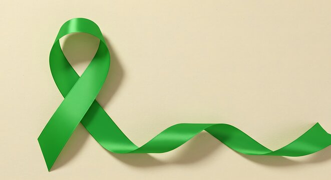 Celebrate mental health awareness with vibrant green ribbon, promote hope and support with this meaningful symbol