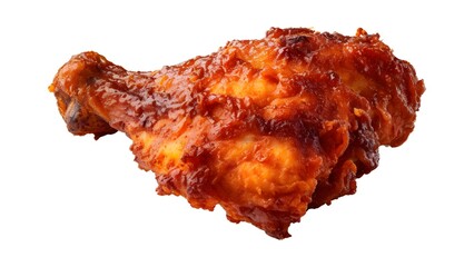 Crispy fried chicken drumstick with spicy glaze for mouthwatering food photography projects