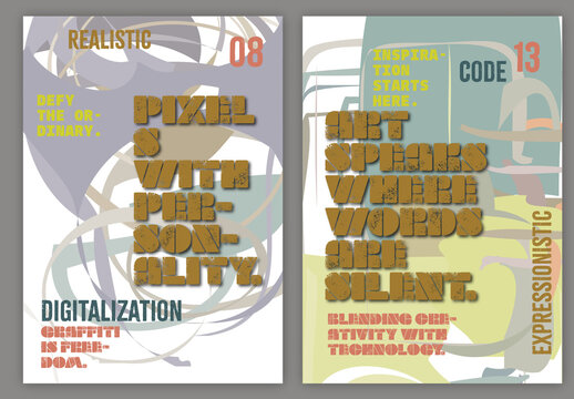 A4 Flyer Heavy Grange Typography Overlay Drop Shadow