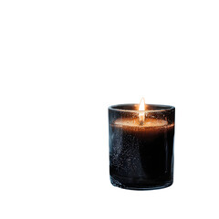 Dark, textured candle glows on black. Creates calming backgrounds, product accents, cinematic video or social media.