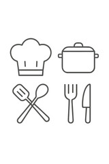 Minimal chef vector icon set