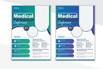 Modern healthcare medical flyer template layout design 