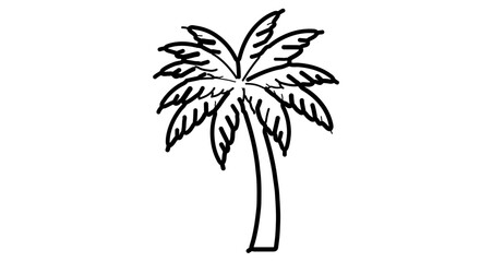 Obraz premium Illustration of a palm tree, a symbol of tropical paradise and relaxation
