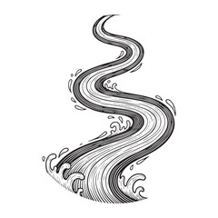 River Silhouette Abstract Design