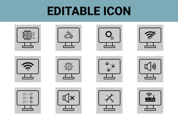 Set of editable icons