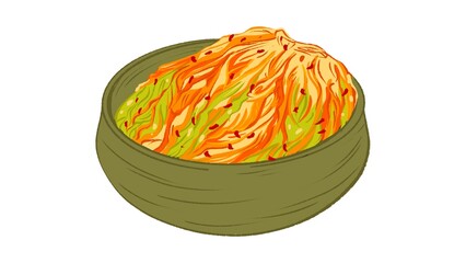 Delicious homemade kimchi in a traditional Korean bowl brings authentic flavors to your table