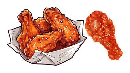 Crispy fried chicken wings, a delicious fast food meal ideal for restaurant menus and food blogs