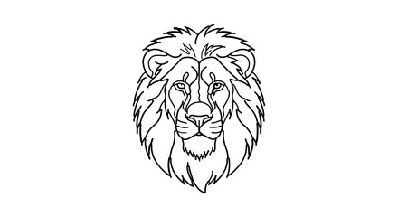 Obraz premium Lion head outline majestic feline with a flowing mane, a symbol of strength and courage