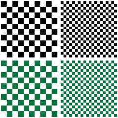 Black and white checkered pattern . Chess pattern . Black and white square background . Checkered wallpaper . Vector illustration. green checkered pattern. Retro mosaic floor.

