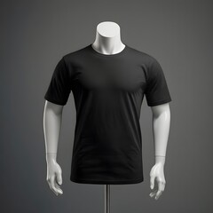 Black t shirt front and back view, Ready for your mock up design transparent  template
