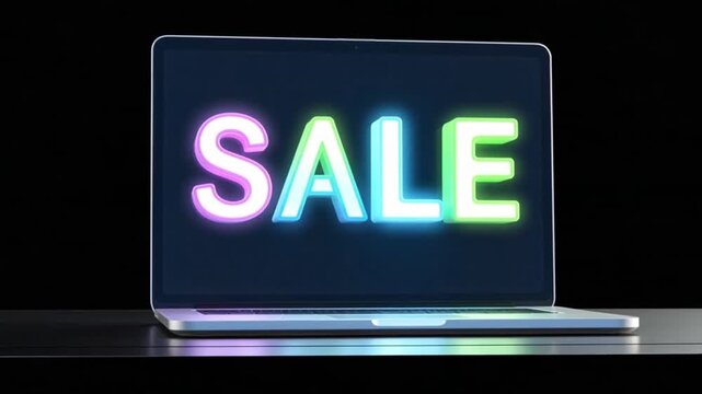 Dynamic 3D "SA" Logo Animation Unveiled on Laptop Screen with Neon Glow