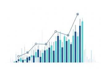 A bar chart with an upward trend line, indicating positive financial performance and market growth