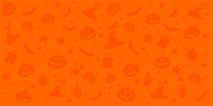 Halloween seamless background with bats and pumpkin. Good for textile fabric design, wrapping paper, website wallpapers, textile, wallpaper and apparel. vector illustration
