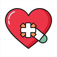 A heart with a bandage, symbolizing healing