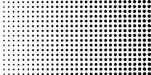 Dotted gradient vector illustration, white and black halftone background, vertical seamless dotted lines, monochrome dots texture backdrop, retro effect. modern