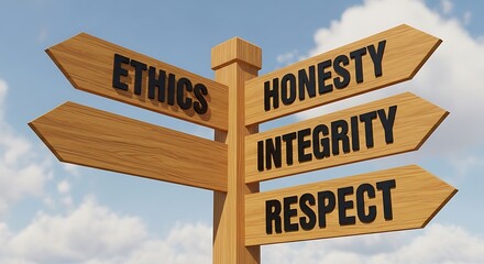 Fototapeta premium Ethical Choices Guiding Principles for Honest Integrity and Mutual Respect