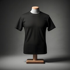 Black t shirt front and back view, Ready for your mock up design transparent  template