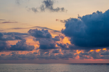 Dramatic sunset by the sea. Nature