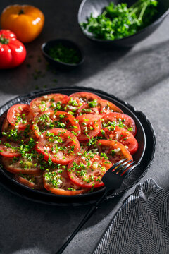 Vegan Heirloom Tomato Caraccio Style Salad