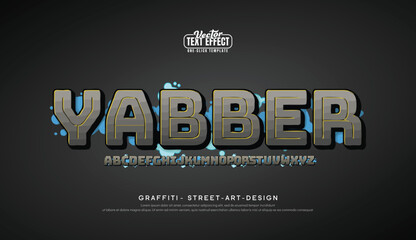 Fototapeta premium Yabber Abstract modern urban alphabet fonts. Typography decorative sport, game, technology, fashion, digital, future creative logo font. vector illustration