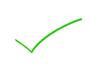 Green check mark isolated on transparent background