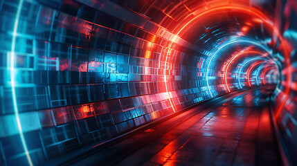 Neon Tunnel Abstract.