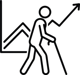 Elderly person investment graph shows positive trend vector illustrator