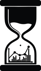 Hourglass displaying financial growth chart stock vector illustrator