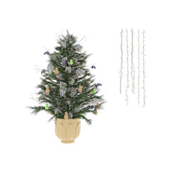 Christmas tree and gift boxes, decor 3d render