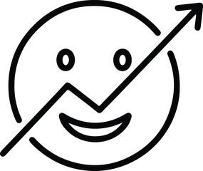 Rising arrow on smiley face represents business growth vector illustrator