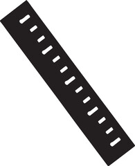 Ruler silhouette vector, measurement and stationery icon for design, education, and office projects.