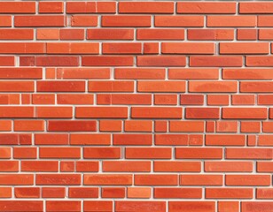 Obraz premium Detailed Close Up View of a Textured Red Brick Wall Pattern.