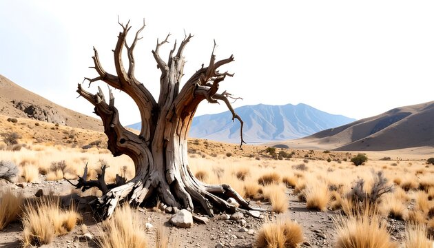Ancient tree in arid landscape
