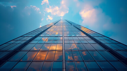 Skyscraper Sunset Reflection.