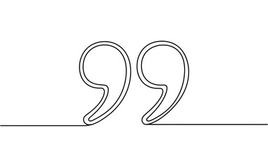 Obraz premium Minimalist line drawing of a quotation mark