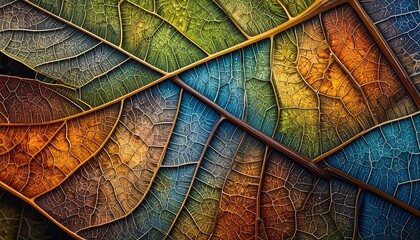 Colorful leaf veins