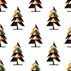autumn tree seamless pattern