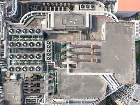Semiconductor Facility Rooftop with Cooling and Ventilation Unit
