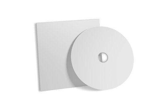 CD disc and carton packaging cover template mock up. Digipak case of cardboard CD drive. With white blank for branding design or text. Isolated on a background. 3d rendering.