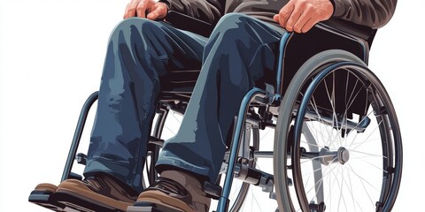 Obraz premium A man sitting in a wheelchair
