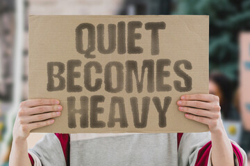 &ldquo;Quiet Becomes Heavy&rdquo; Too much silence, not enough peace &mdash; sound and absence equally loud. SILENCE. WEIGHT. STILL. EMOTION. PRESENCE. DAILY.