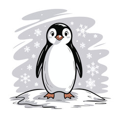 Stylized Penguin Illustrations for Design