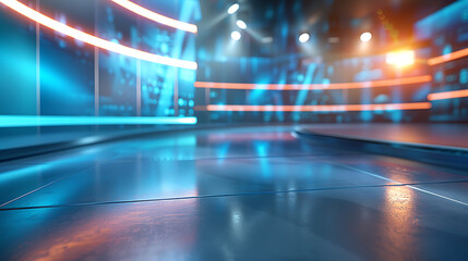 TV Studio Set with Abstract.
